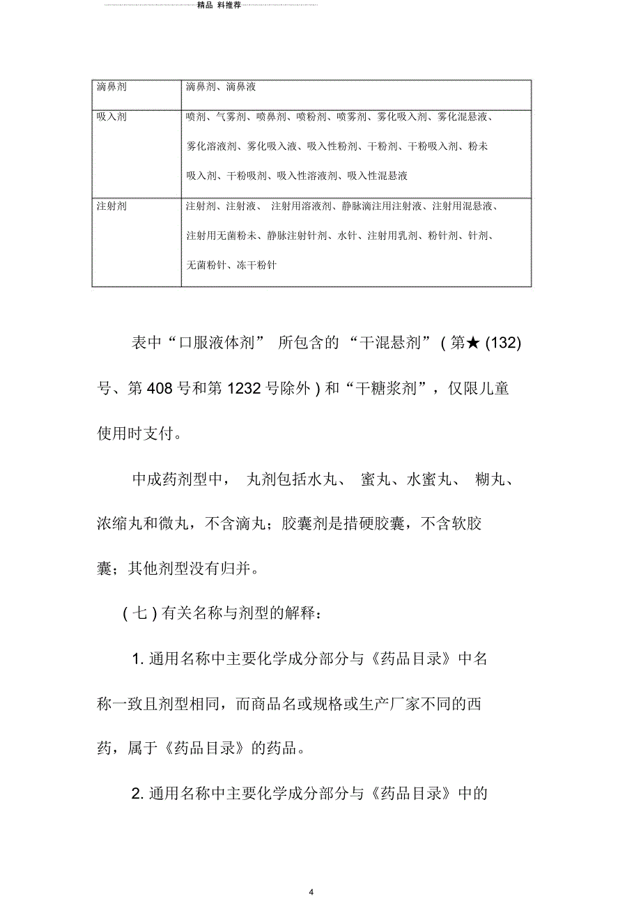 XXXX年河北省医疗保险目录凡例_第4页