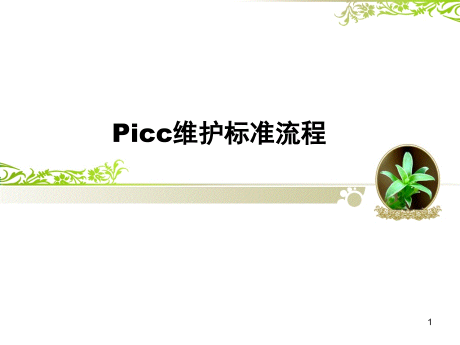 picc导管的维护操作流程幻灯片_第1页
