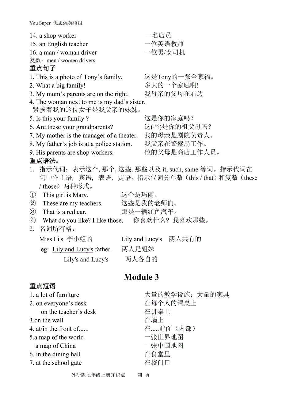 2020年整理外研版七年级上册知识点整理.doc_第3页