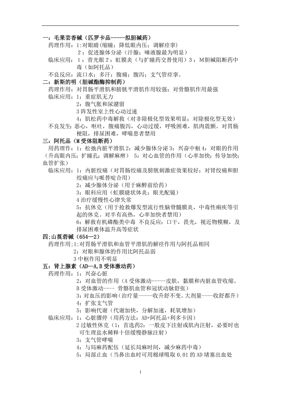 2020年整理药理学记忆口诀及笔记.doc_第1页