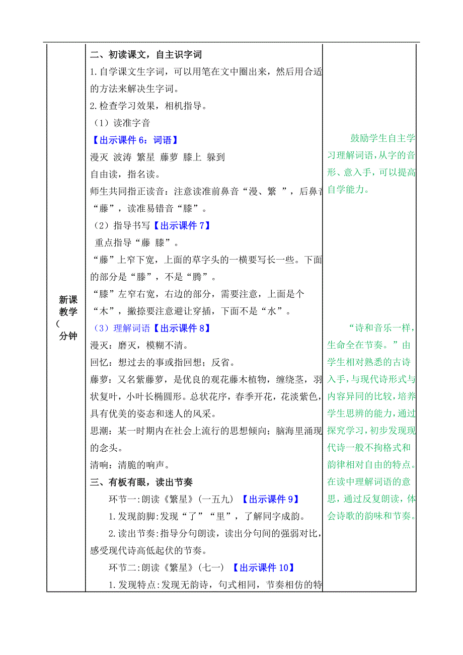 部编版四年级下册第三单元第9课短诗三首教案反思作业题及答案_第3页