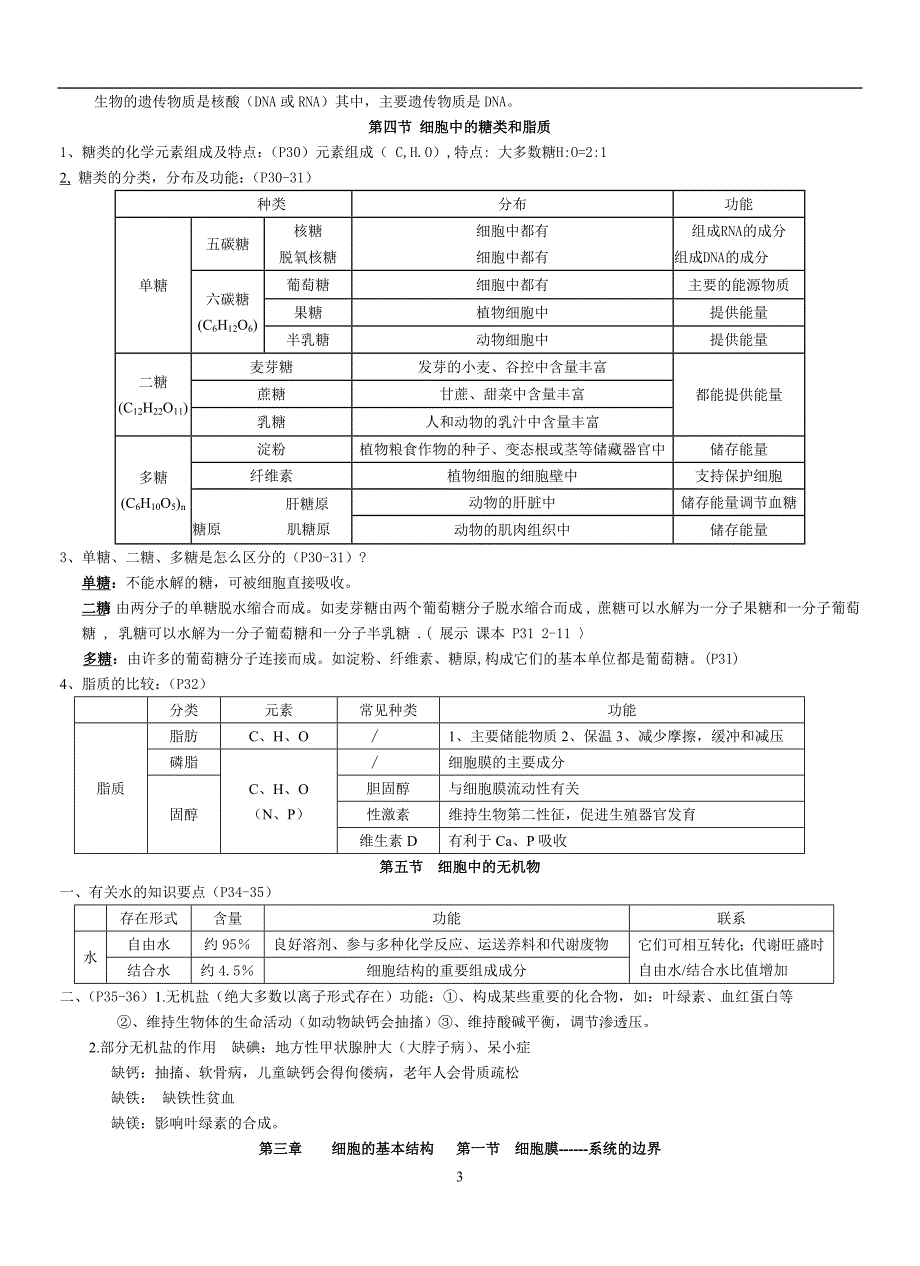 2020年整理生物必修一复习提纲.doc_第3页