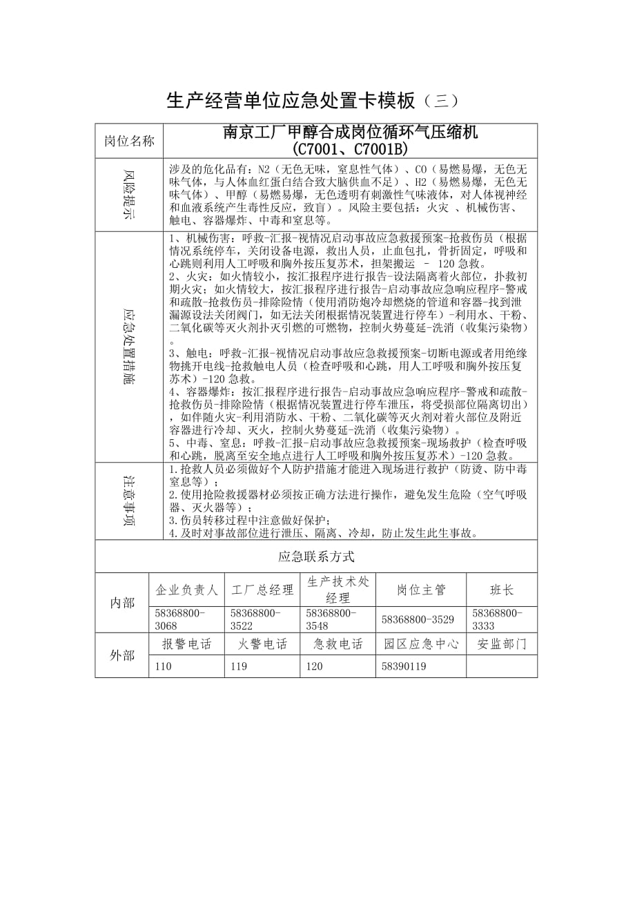 南京工厂合成岗位应急处置卡_第2页