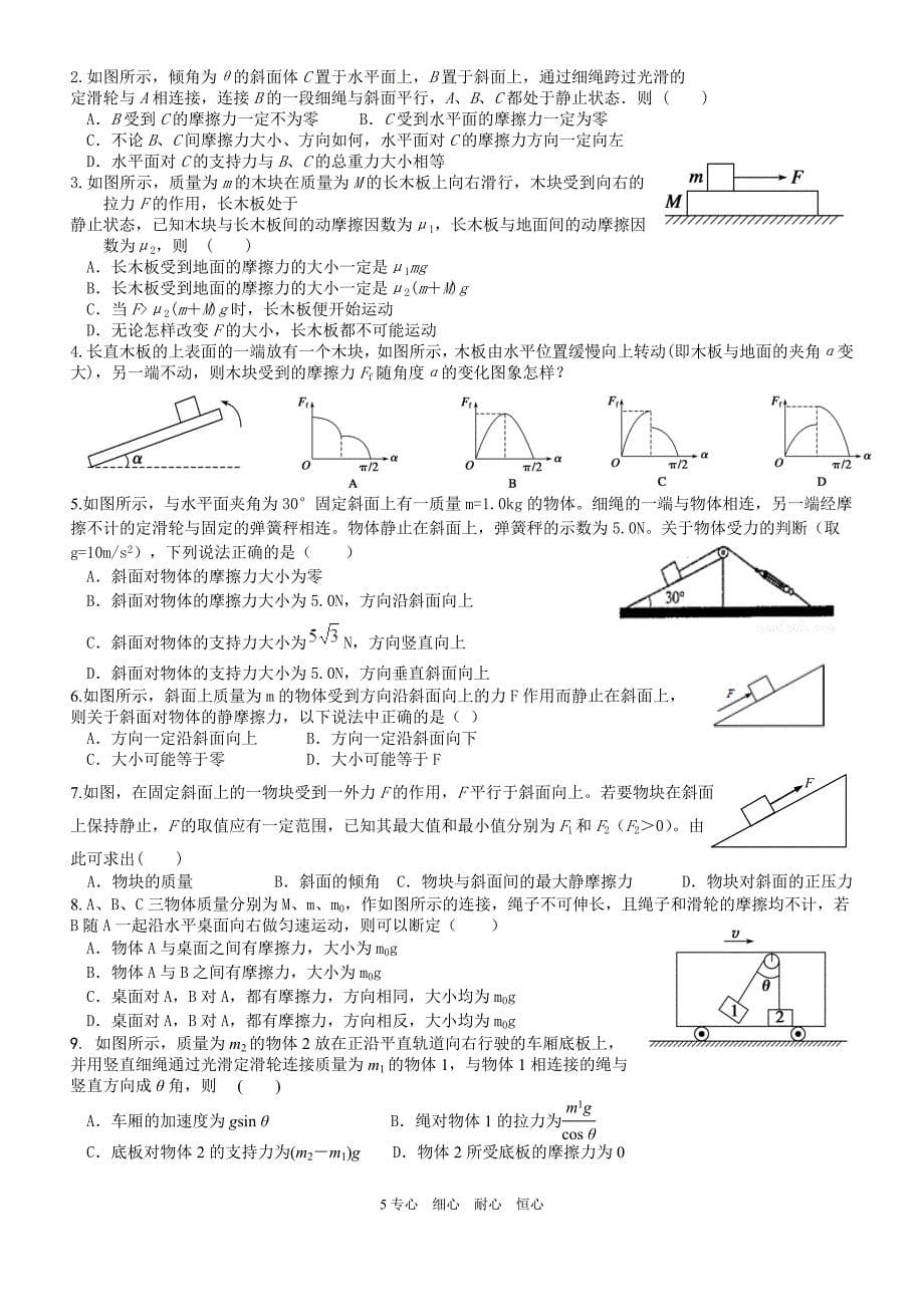 提高班高中物理重要模型大全及摩擦专题全面总结-_第5页