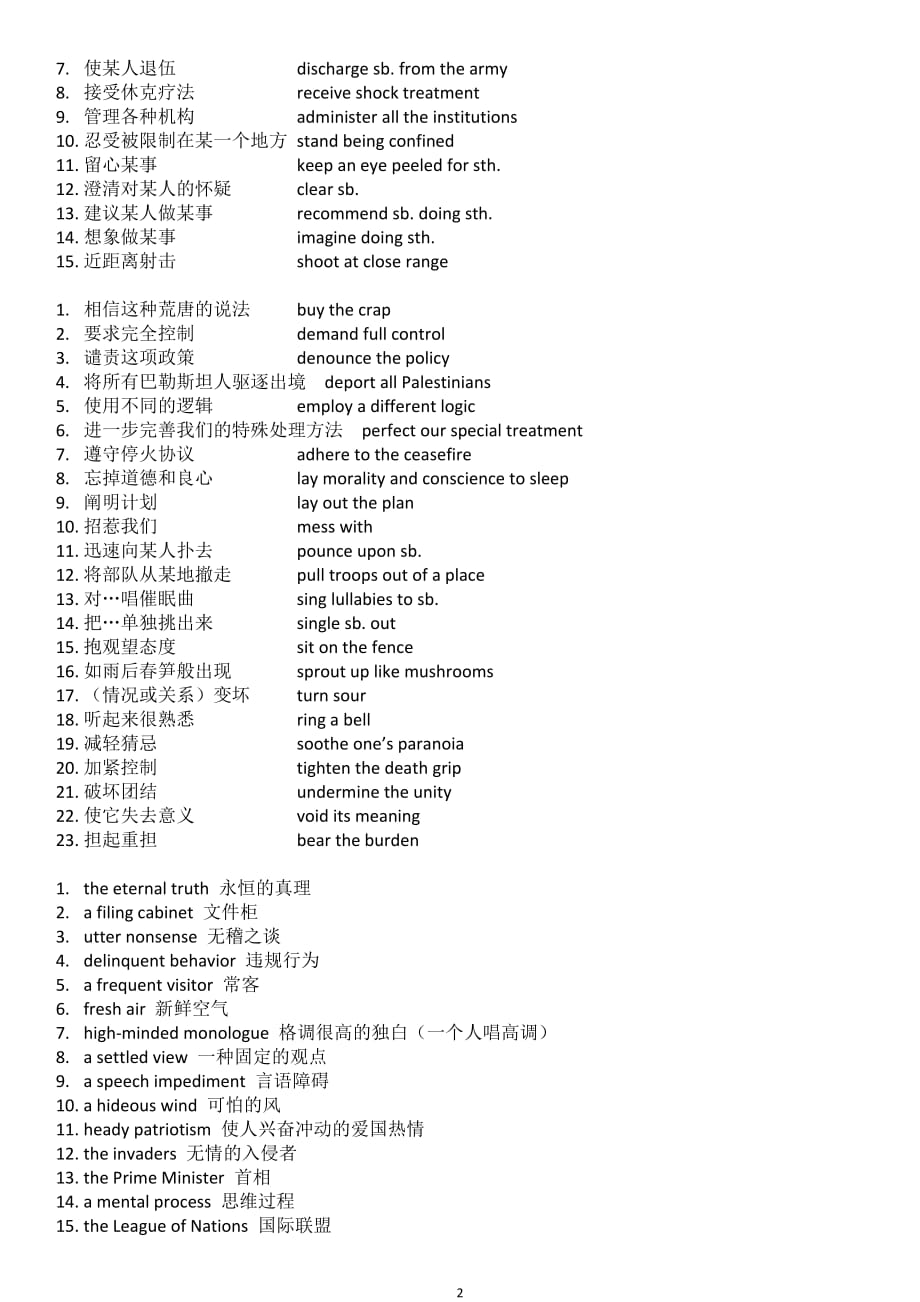 2020年整理现代大学英语Unit115 课后短语、句子翻译.doc_第2页