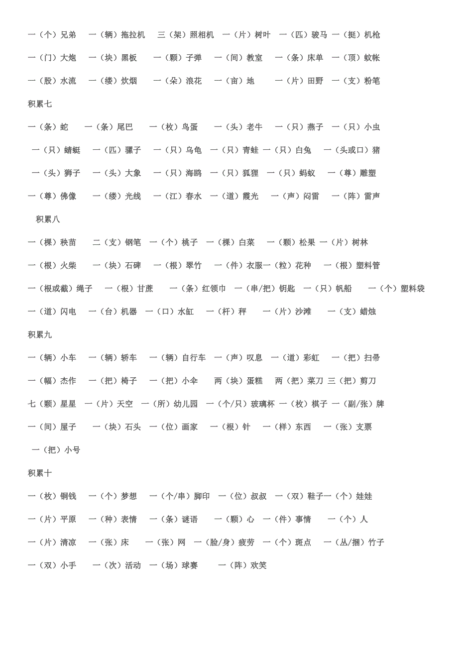 {精品}小学语文二年级量词大全(练习加答案)_第2页