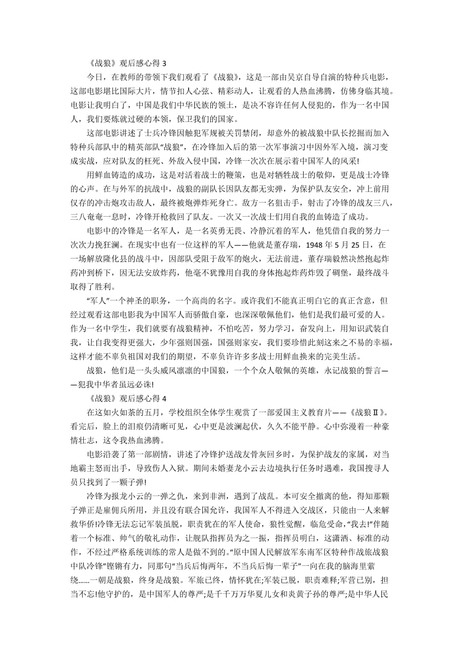 《战狼》观后感心得最新5篇精选_第3页