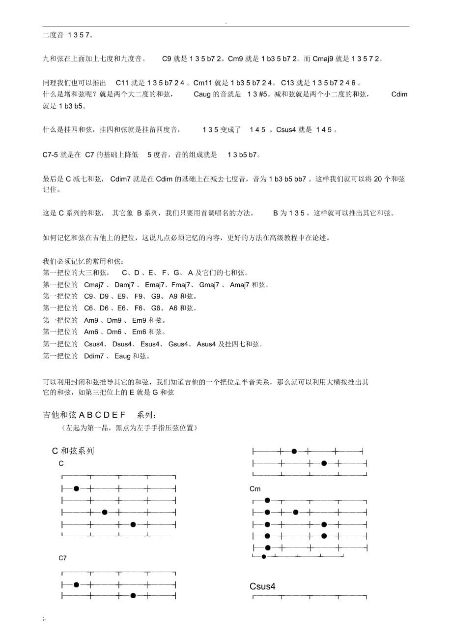 吉他和弦指法图A--G(详解)_第2页