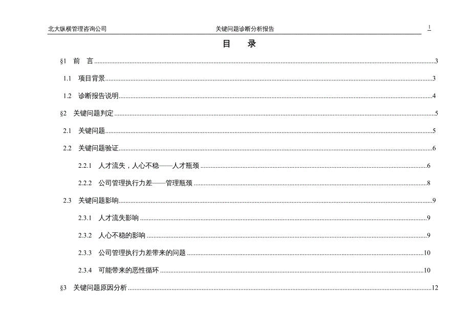 企业诊断报告关键问题诊断分析报告横排_第3页