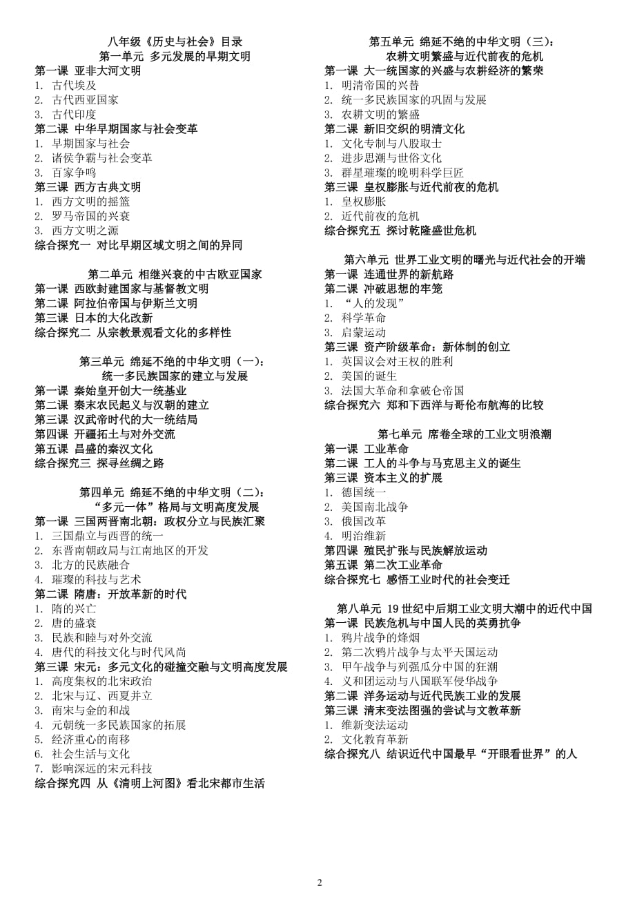 新人教版《历史与社会》教材目录(全六册)（2020年整理）.pdf_第2页