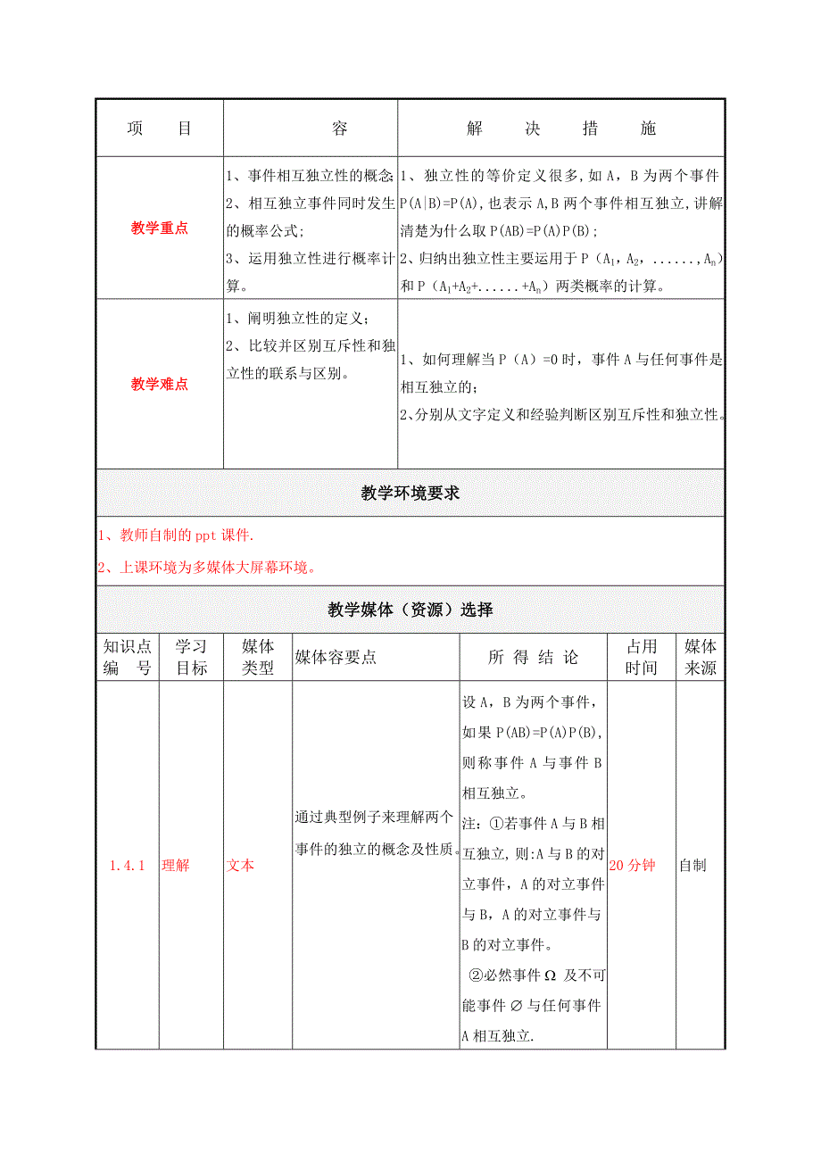 概率论与数理统计课堂教学设计说明_第4页