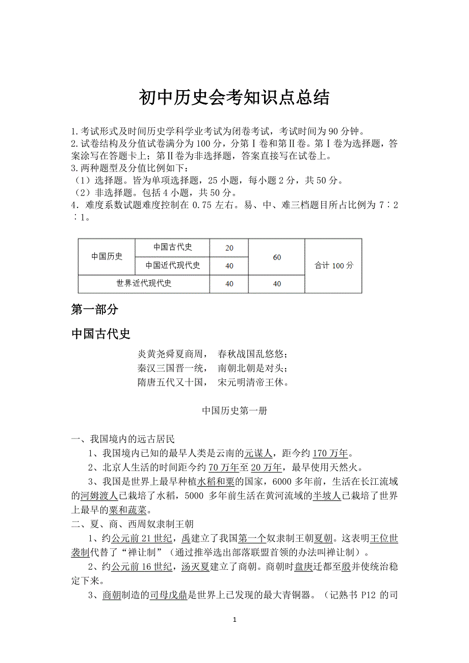 山东初中历史会考知识点（2020年整理）.pdf_第1页