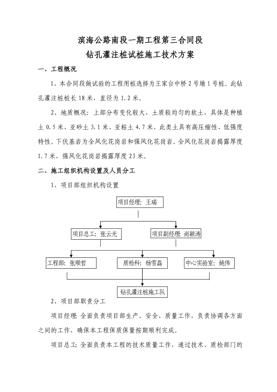 灌注桩试验桩工程施工组织设计方案_第1页