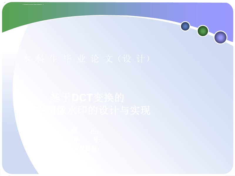 数字水印系统答辩用课件_第1页