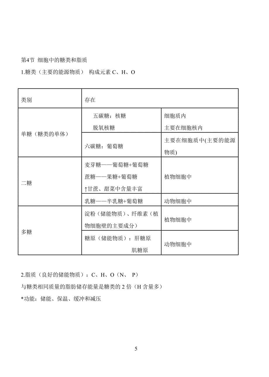 生物必修一知识点复习提纲[完整版]-_第5页