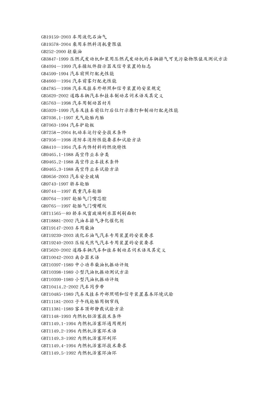 汽车行业汽车国标整理_第3页