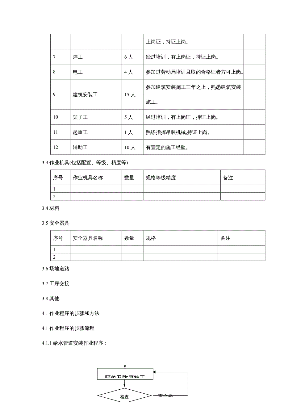 建筑工程管理国土主厂房水暖卫生工程施工作业指导书_第3页