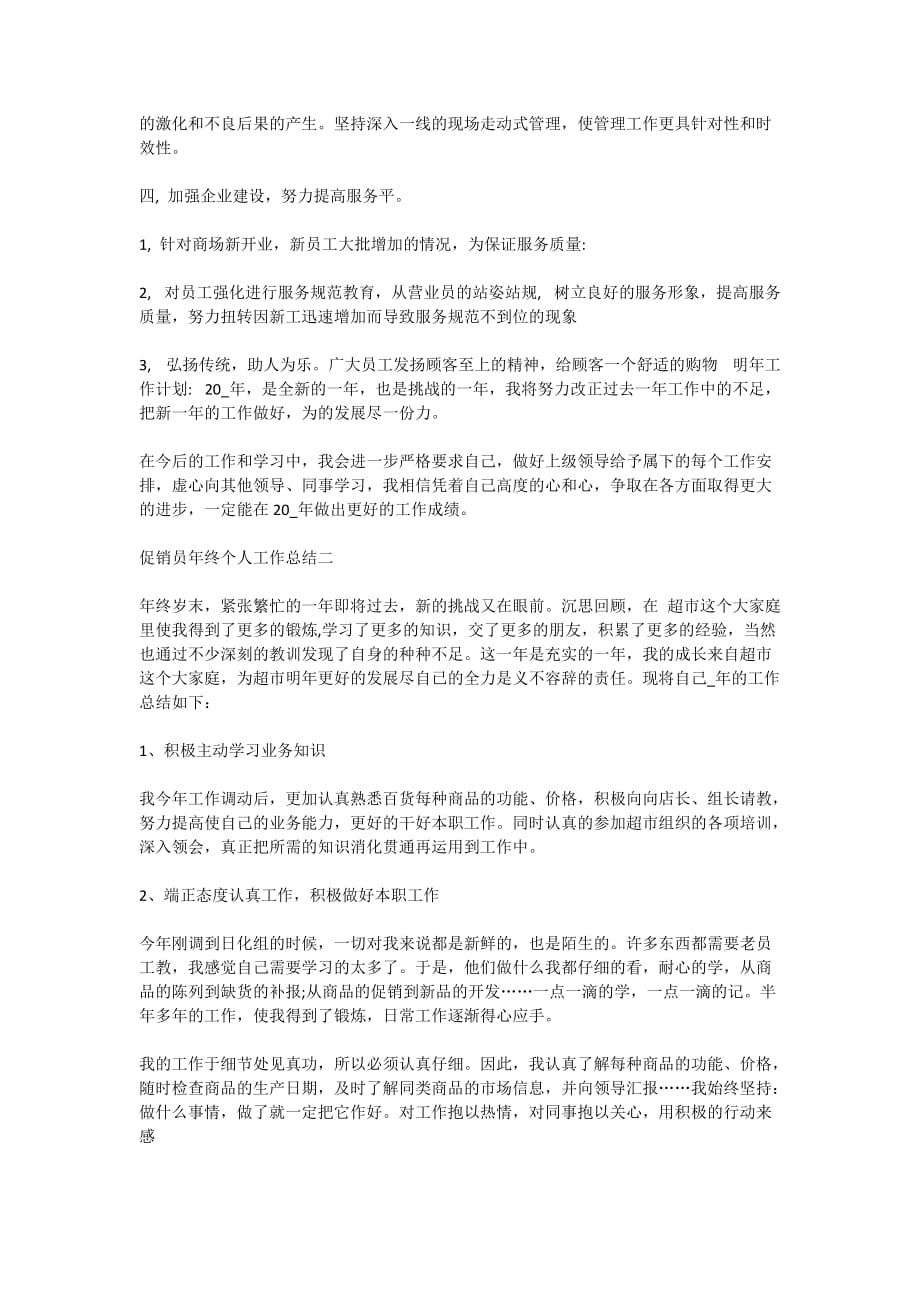 2020促销员年终个人工作总结范文_第2页