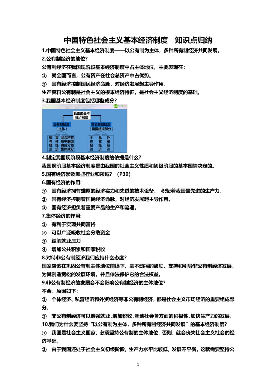 中国特色社会主义基本经济制度 知识点归纳（2020年整理）.pdf_第1页