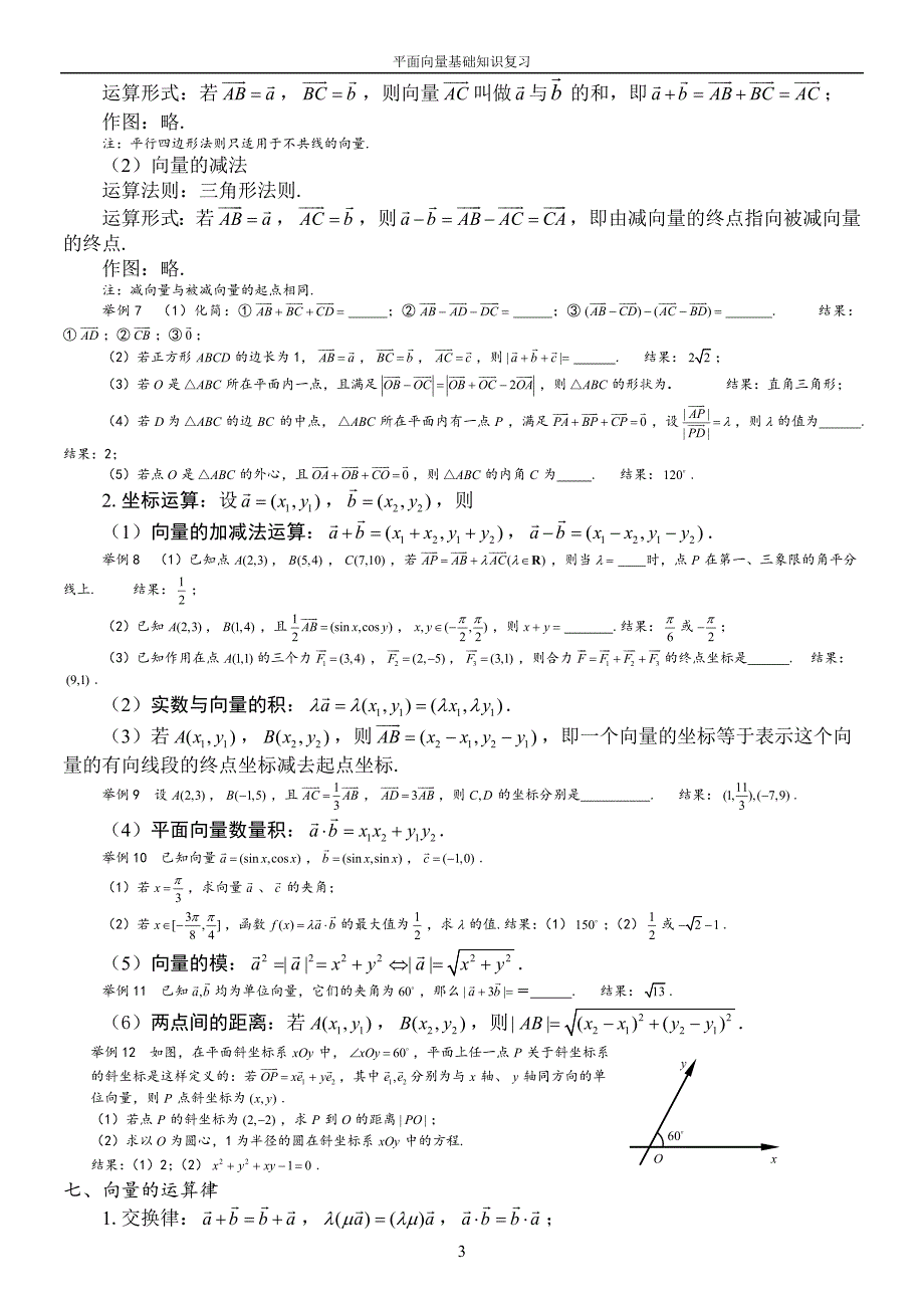 平面向量知识点总结_第3页