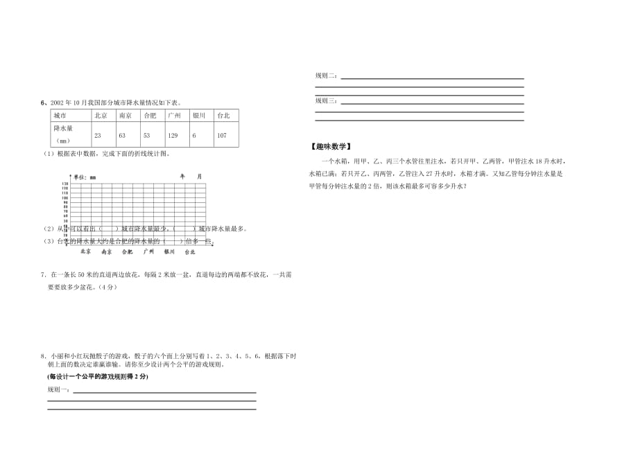 苏教版小学数学四年级期末测试卷_第3页