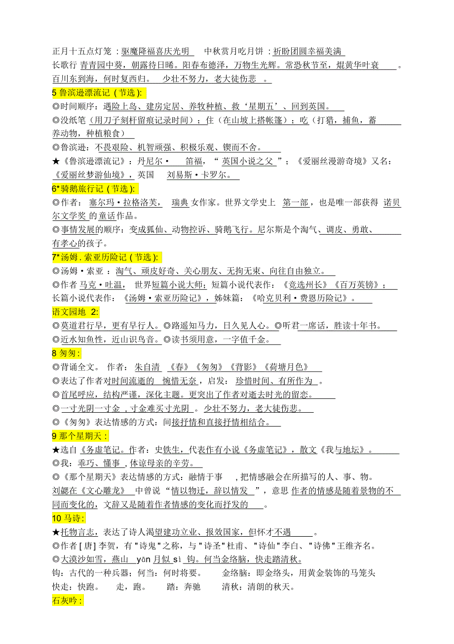 部编版小学六年级语文下册期末考前冲刺必背知识点名师总结_第2页