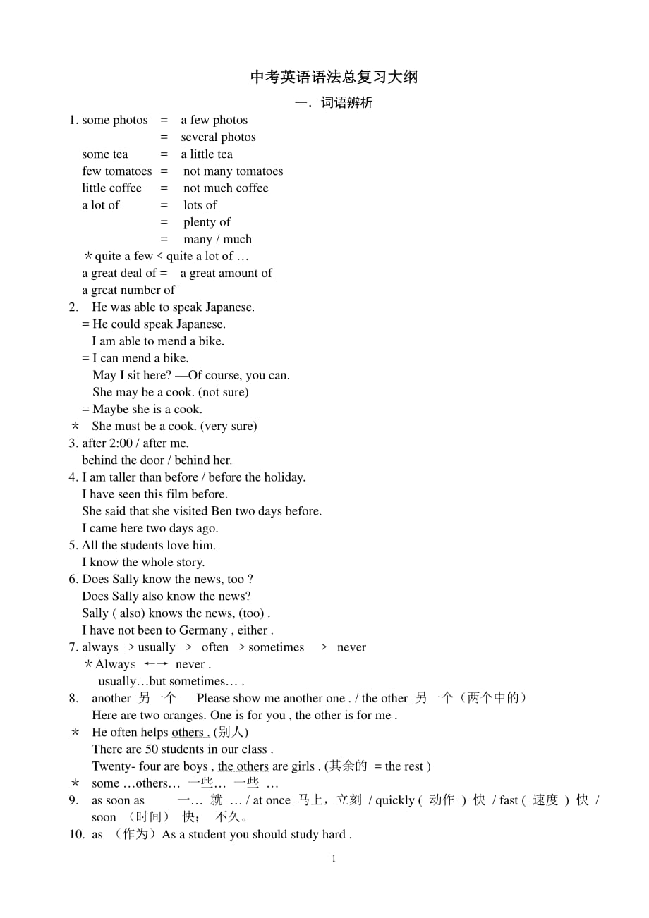 中考英语总复习大纲（2020年整理）.pdf_第1页