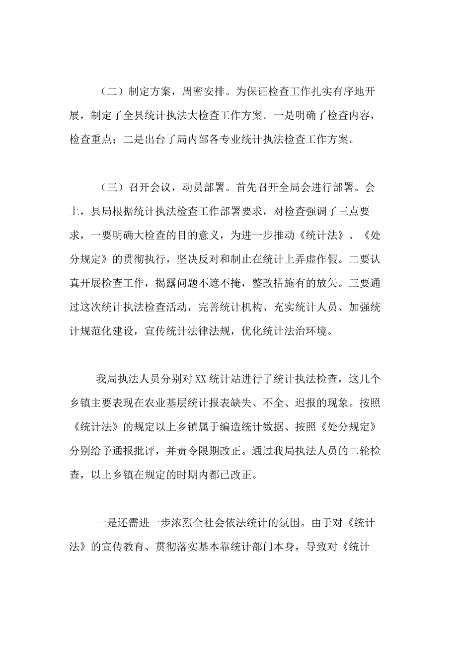 统计执法检查自查报告范文4篇_第4页