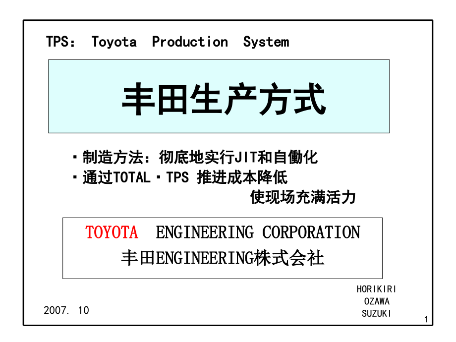 （可编辑）TPS丰田生产方式中文版(完整版)_第1页