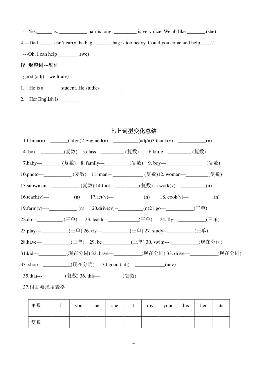 仁爱英语七年级上词汇专项练习（2020年整理）.pdf_第4页
