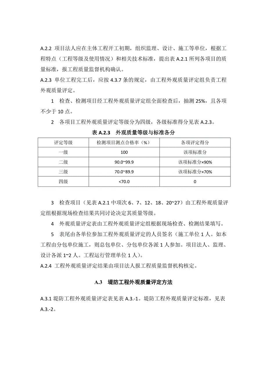 水利水电工程外观质量评定办法及表格模板_第3页