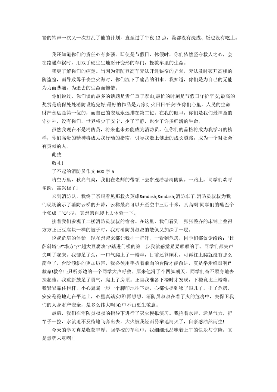 了不起的消防员作文600字5篇_第4页