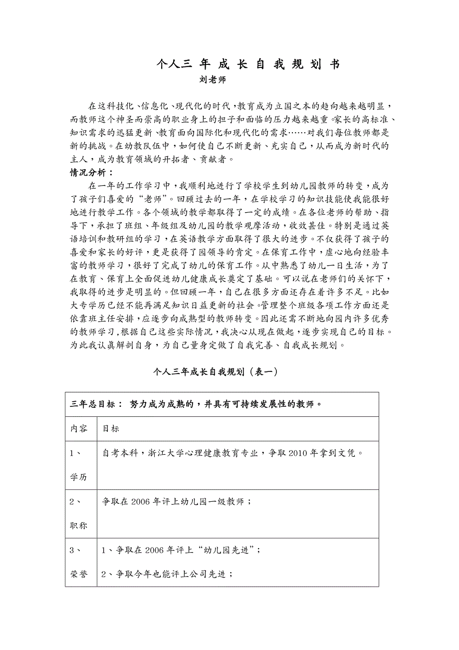 职业发展 教师个人成长规划书大全_第2页