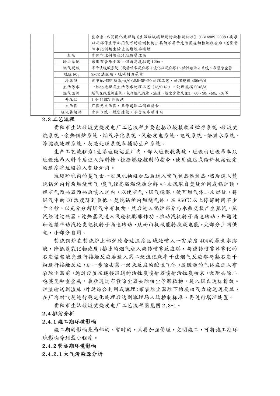 项目管理 贵阳市生活垃圾焚烧发电项目环境影响报告书_第5页