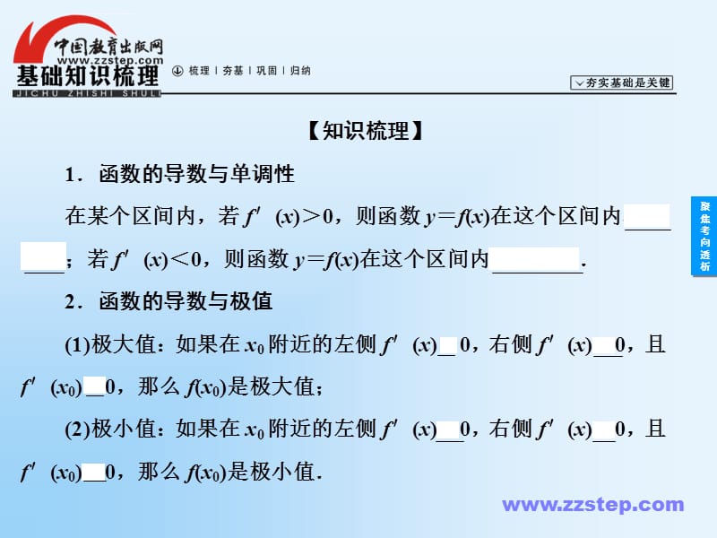 2019高考(文)复习资料：2-11导数与函数的单调性、极值课件_第3页