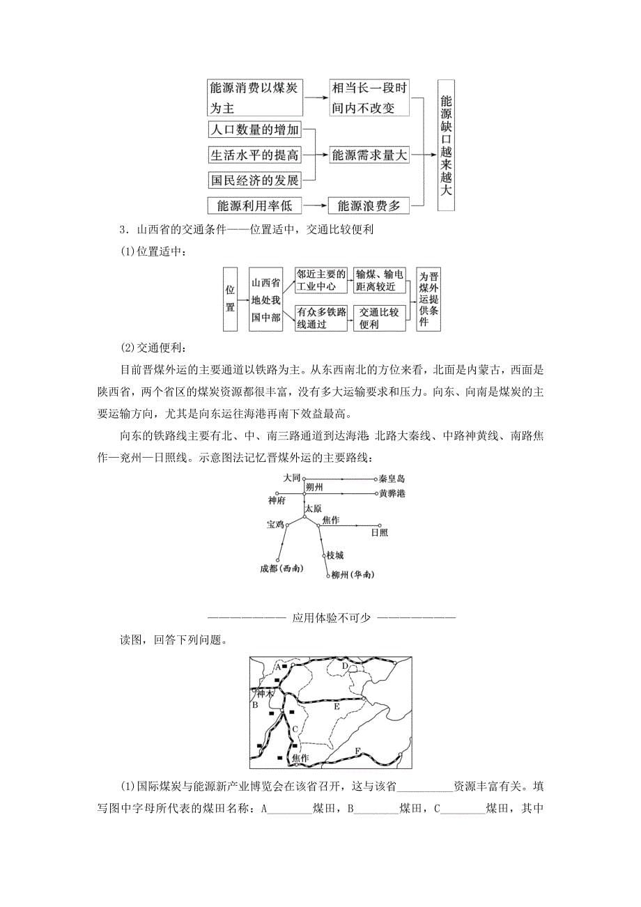 高中地理 第三章 区域自然资源综合开发利用 第一节 能源资源的开发——以我国山西省为例教学案 新人教版必修3_第5页