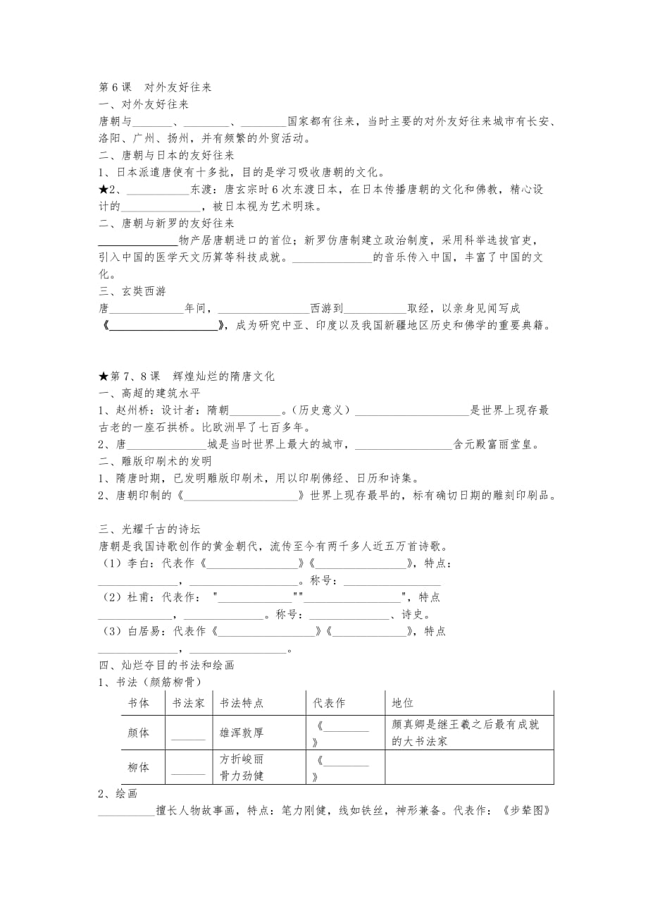 人教版初一历史下册听写版_第3页