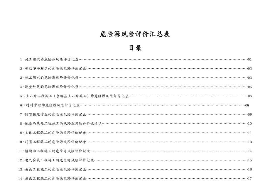 风险管理 危险源风险评价记录表(总)_第2页