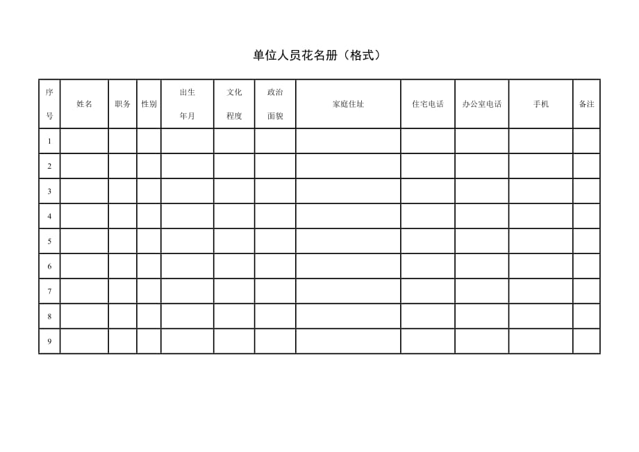 单位人员花名册(格式)-_第1页