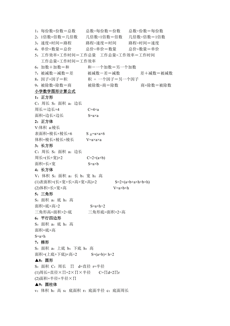 小学四年级数学公式大全（最新编写-修订版）_第1页