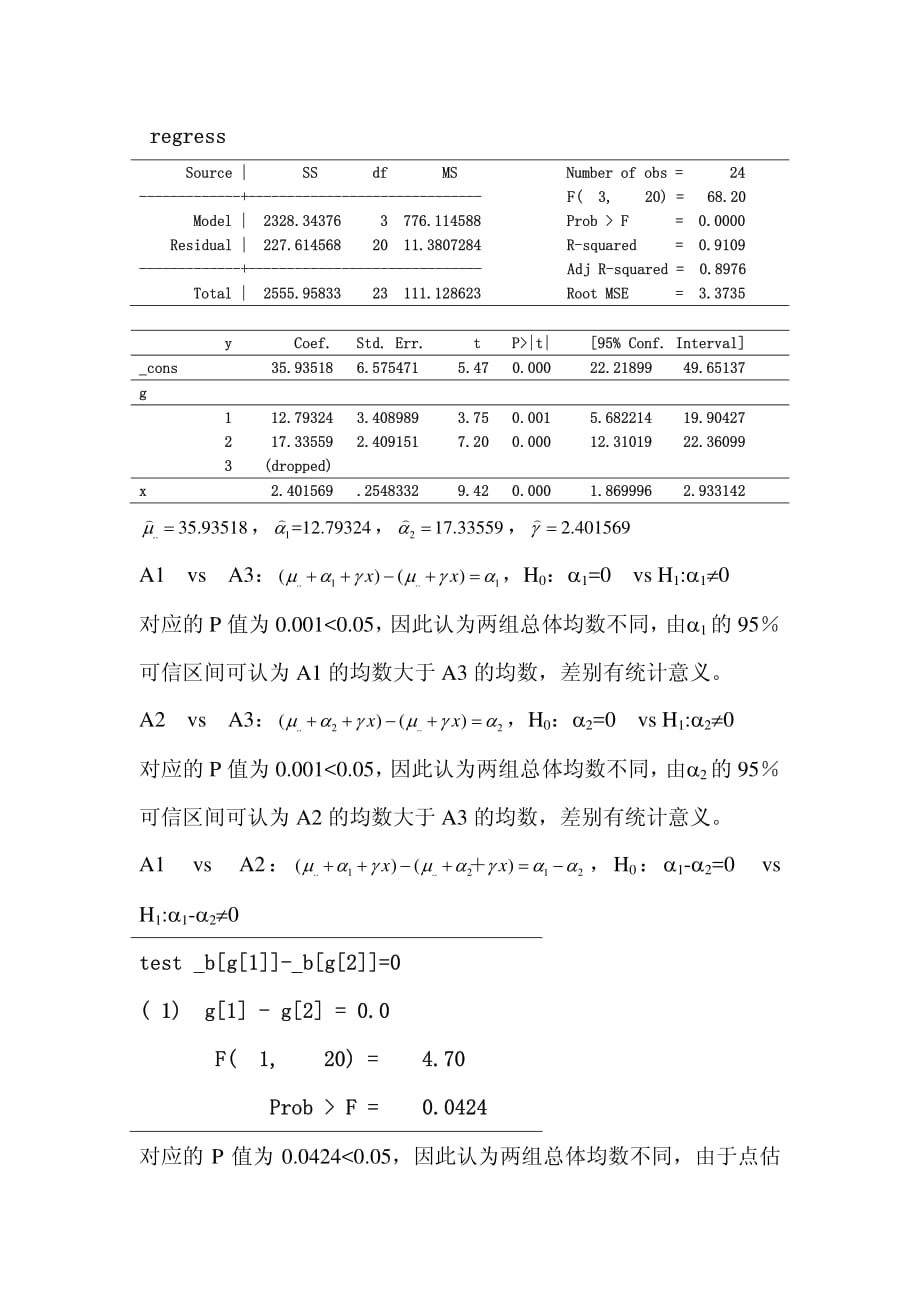 协方差分析--一个协变量的协方差分析_第3页