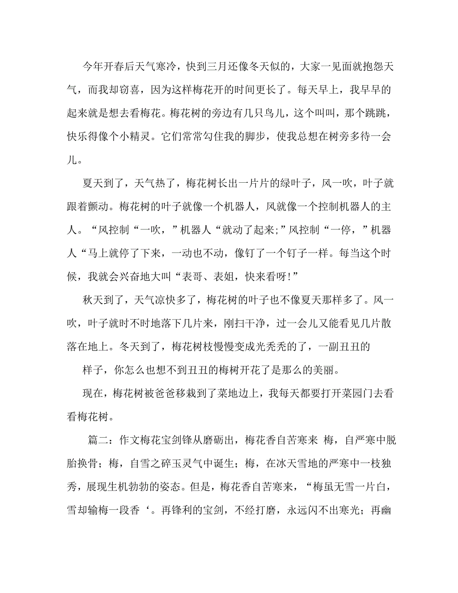 【精编】关于梅花精神的作文_第3页