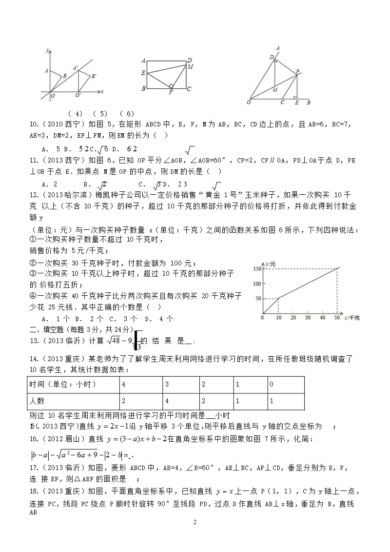 新人教版八年级下册数学期末试卷(常考题型)（2020年整理）.pptx_第2页