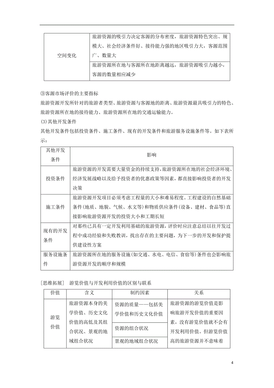 高中地理 第二章 旅游资源的综合评价 第三节 旅游资源的评价同步备课学案 中图版选修3_第4页