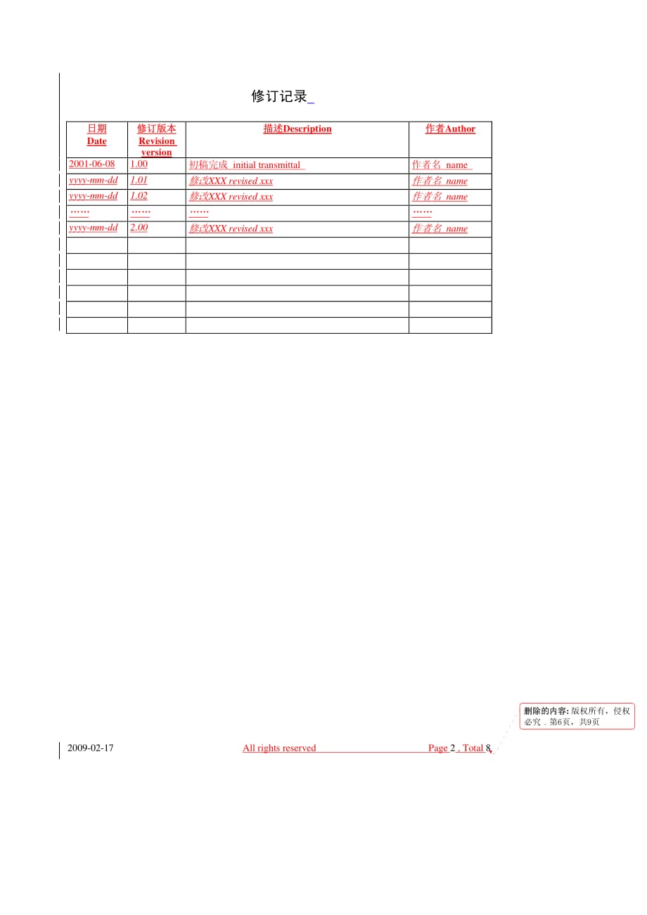 XXX有限公司XXX产品质量计划_第2页