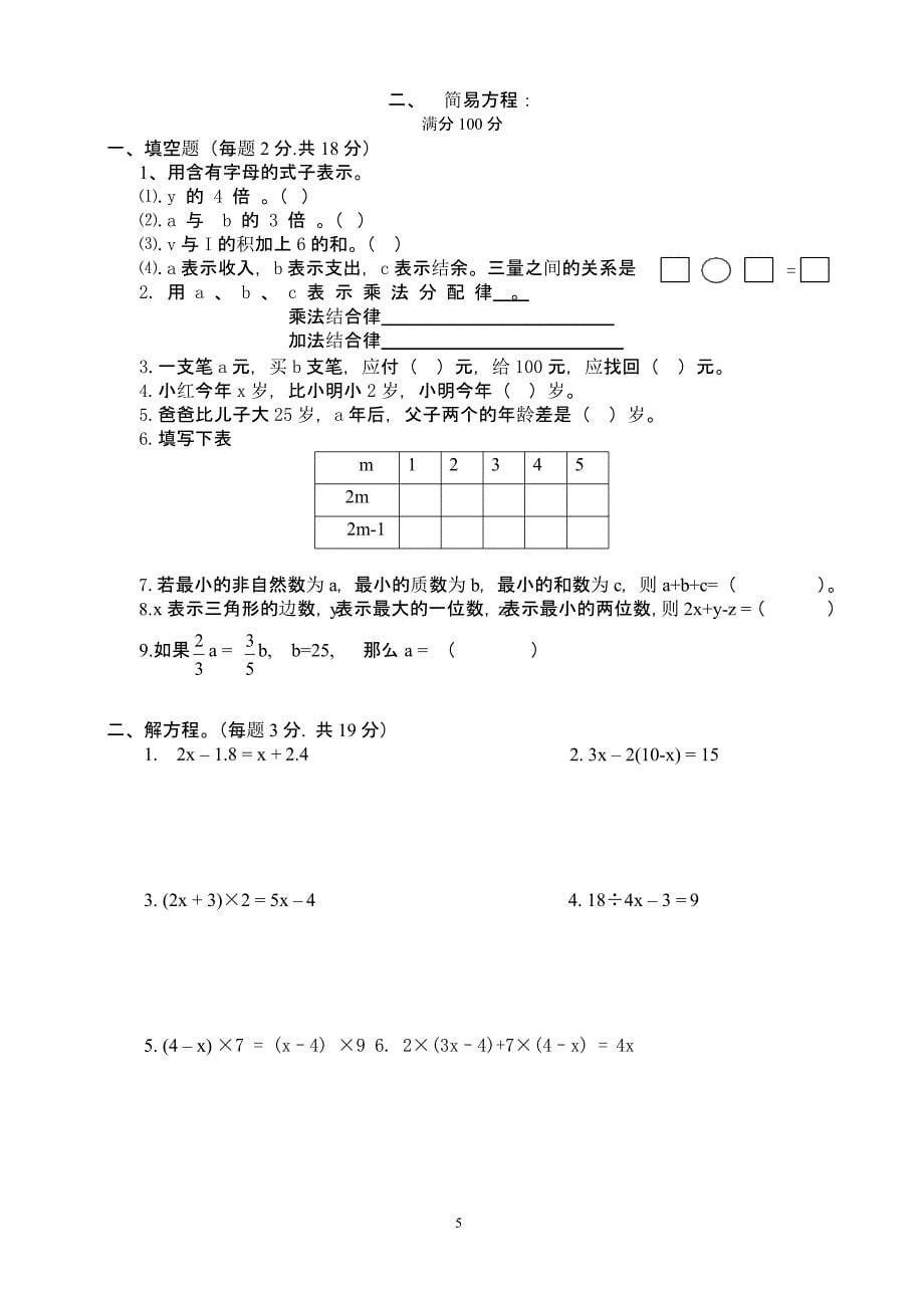 小学六年级数学总复习(专题训练卷)（2020年整理）.pptx_第5页