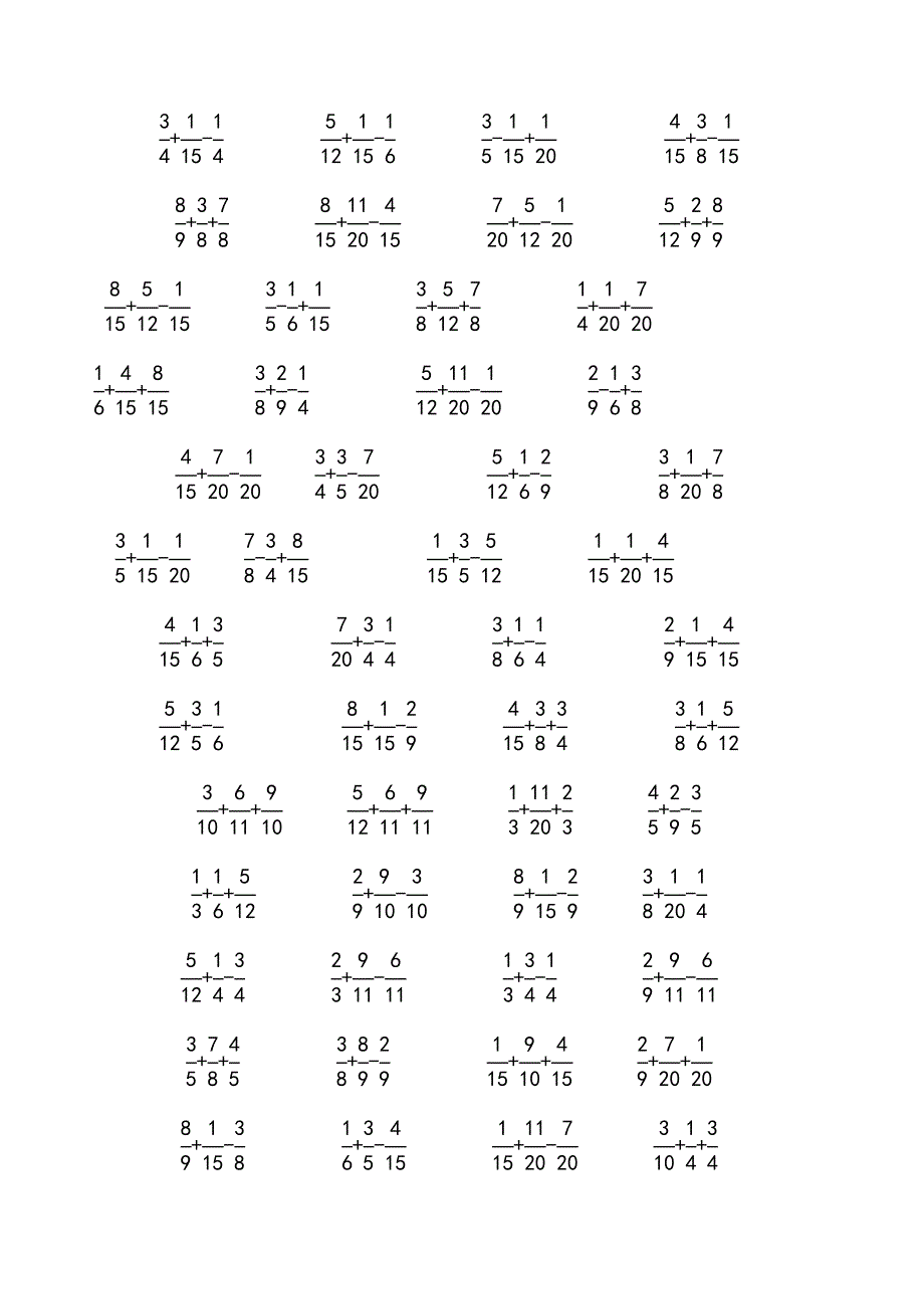 {精品}分数加减法练习题500道_第1页