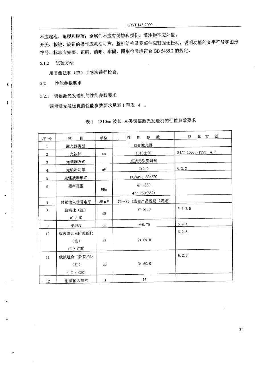 GYT 143-2000有线电视系统调幅激光发送机和接收机入网技术条件和测量方法_第5页