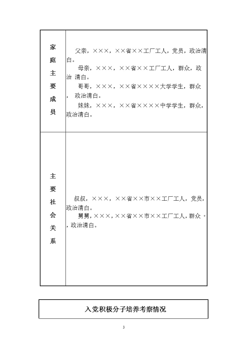 中国共产党入党积极分子考察表（2020年整理）.pptx_第3页