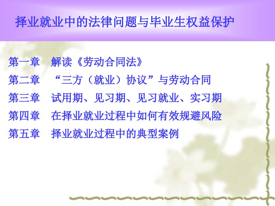 我向高手学习过的择业就业中的法律问题与毕业生权益保护课件_第3页